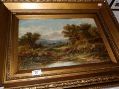 A gilt framed 19th century oil on canvas country scene signed Frederic Yates, 1854 -1919 image 44.