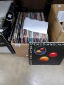 A box of LP records