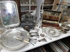 A large mixed lot of silver plate