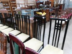 A set of 8 Macintosh style dining chairs