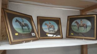 3 framed and glazed racehorse prints