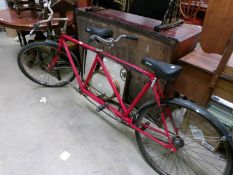 A vintage tandem bicycle