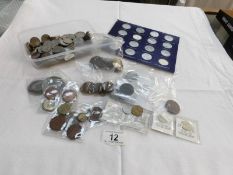 A box of mixed coinage including Victorian,