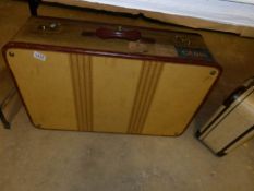 A large vintage suitcase