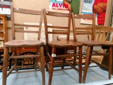 3 old kitchen chairs