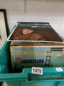 A box of LP records including folk, Irish,