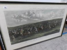 A large framed and glazed print entitled 'The Start of the Derby,