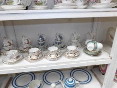 A collection of fine china to make trio's including 'Victoria',