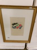 A vintage Henri Matisse artists proof print signed in coloured pencil 'H Matisse'
