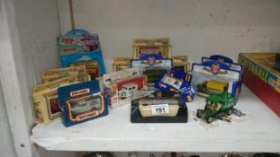 A quantity of die cast cars including Matchbox and Lledo