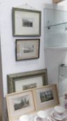 A quantity of framed and glazed etchings including Lincoln related