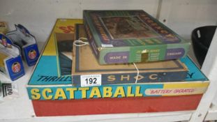 2 vintage boxed games including Scattabal and an early puzzle