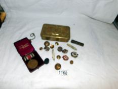 A 1914/18 Christmas tin containing medal,