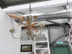 A metal ceiling light