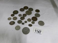 A mixed lot of silver coins including 1811 bank token, approx.