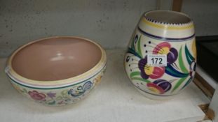 A large Poole pottery bowl