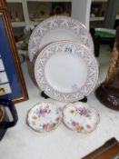 2 Royal Crown Derby plates and 2 Royal Crown Derby pin trays