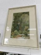 A framed and glazed forest scene signed Rouiter