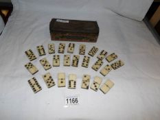 A set of dominoes made by French Napoleonic prisoners of war in the 1800's from old meat bones and
