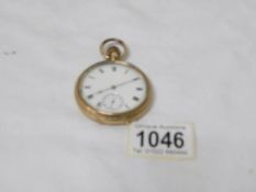 A Gold plated pocket watch, A.L.D. Dennison Watch Case Co., Serial No.