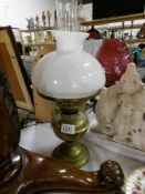 A brass oil lamp