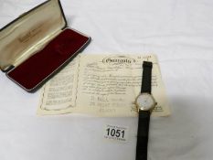 A Ronet Incabloc 17 jewel wristwatch with original guarantee