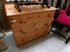 A pine 3 drawer chest