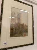 An original watercolour "Graduation Day" indistinctly initialled and dated 1913