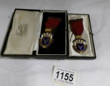 2 cased Masonic medals