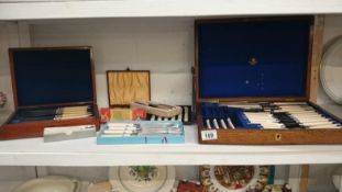 A mixed lot of cased and boxed cutlery sets