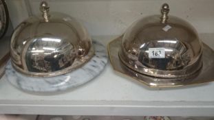 2 domed serving dishes
