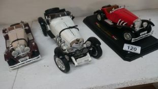 3 model cars including Mercedes