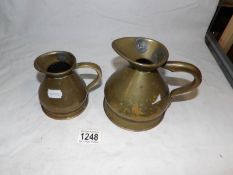 2 brass brewery measuring jugs