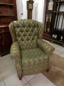 A wing arm chair