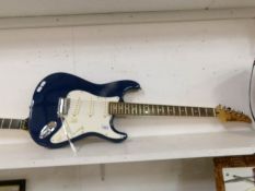 A Grafter 'Stratocaster' style electric guitar with tremelo arm, action good, neck straight,
