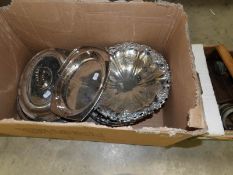 A mixed lot of silver plate including tureen,