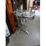 A chrome and glass 'Bistro' table