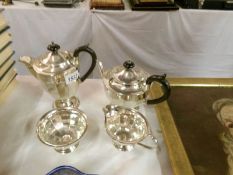 A 4 piece silver plate tea service