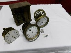 3 French clock movements with dials including D.G, CIE, S.