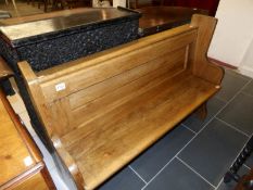 A 19th century pine church pew