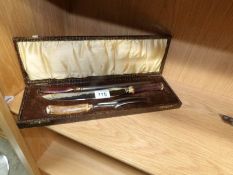 A cased carving set