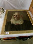 An oil on board portrait of an elderley gentleman