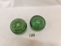 2 Victorian glass paperweights
