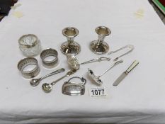 A mixed lot including napkin rings,