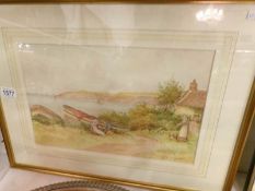 A framed and glazed watercolour signed Alfred Miller