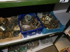 3 boxes of brass and other metal lighting parts