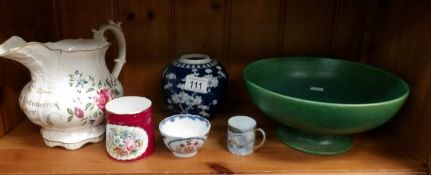 An early Royal Lancastrian bowl, 2 Oriental items,