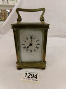 A brass carriage clock