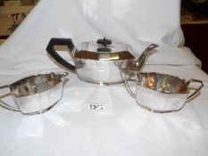 A silver plated Art Deco tea service