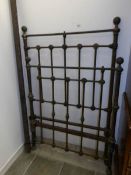 A Victorian 3ft brass and iron bedstead